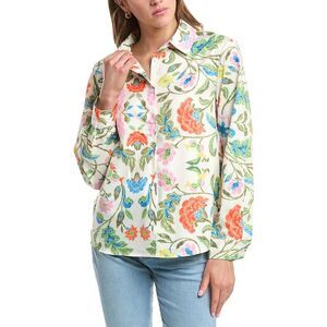 Colette Rose Womens  Button Front Top, Multi